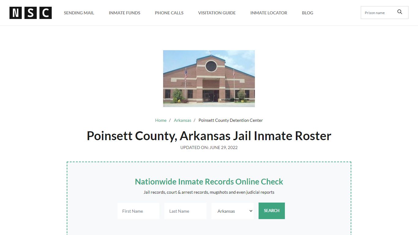 Poinsett County, Arkansas Jail Inmate Roster